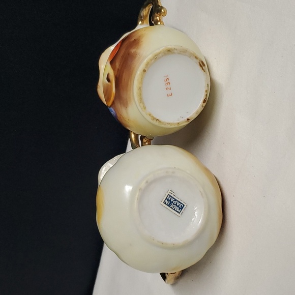 VTG Cream & Sugar Porcelain Ceramic Set 2 Matching CUTE Japan Old Decorative - Picture 7 of 11